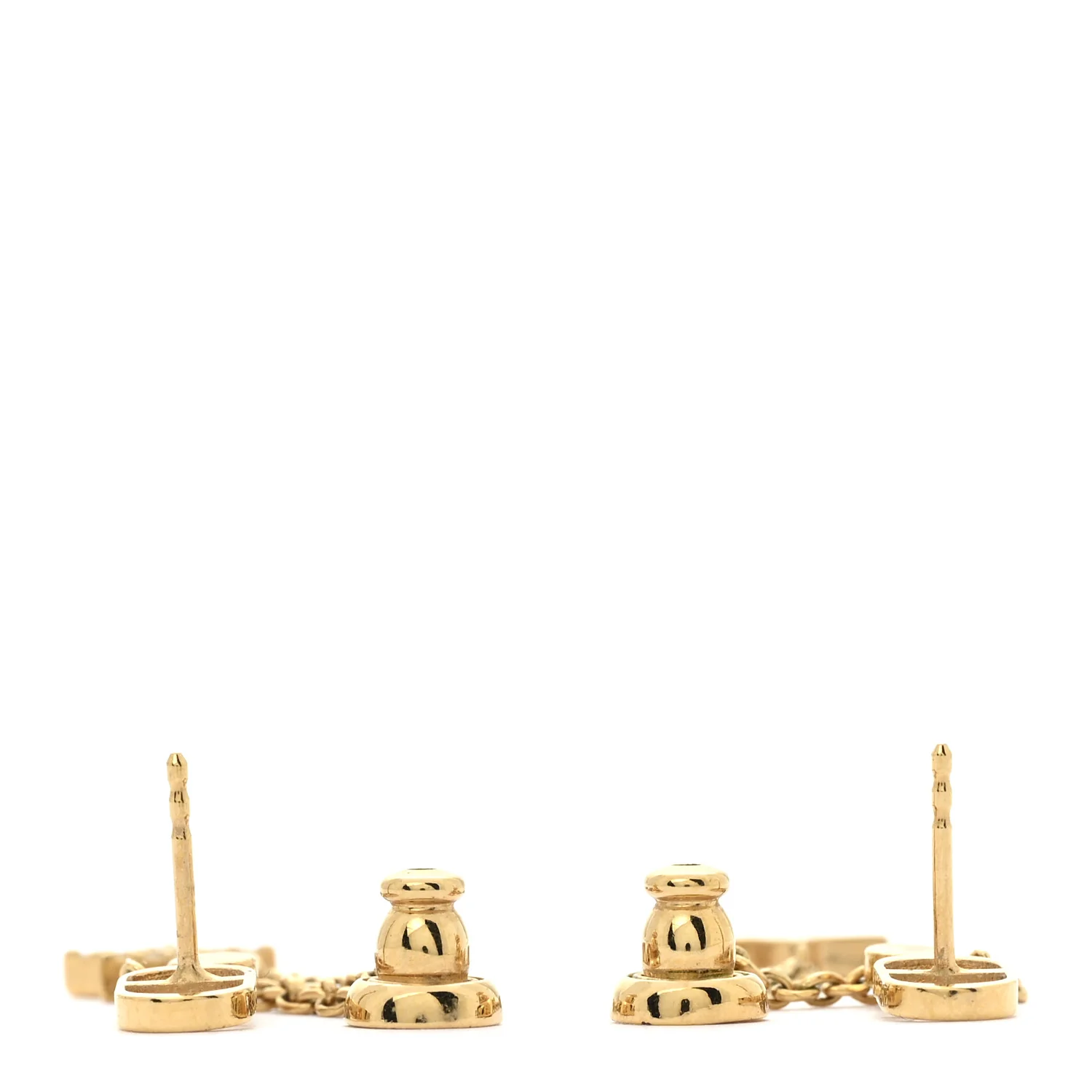 Crystal Petit CD Star Chain Earrings Gold - Image 3