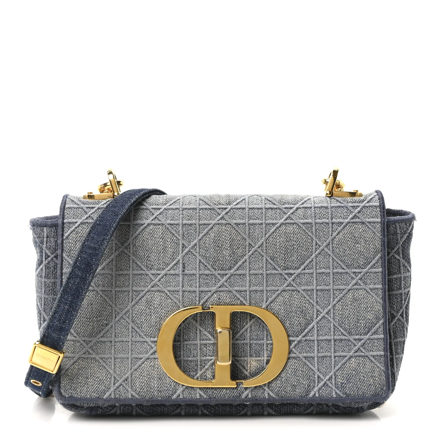 Denim Cannage Small Caro Bag Blue