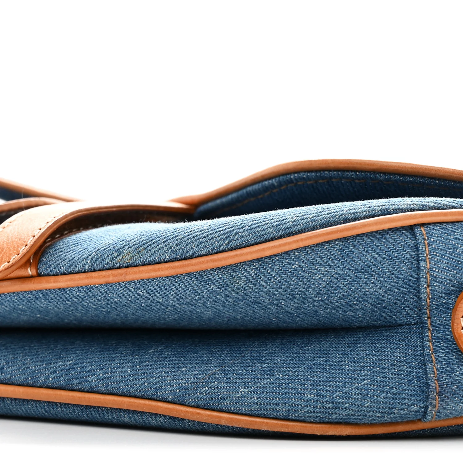 Denim Embroidered Saddle Bag Blue - Image 10