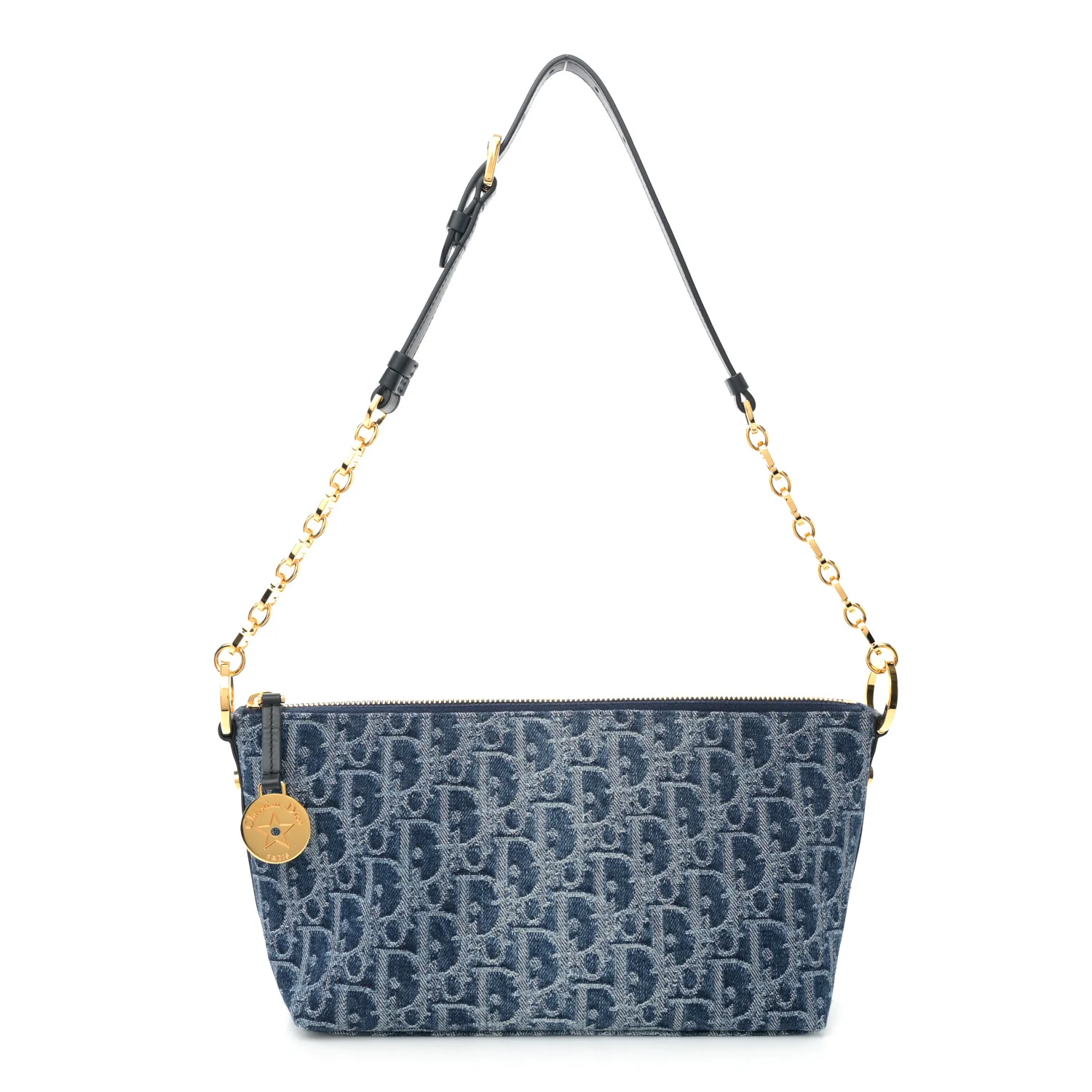 Denim Oblique Jacquard DiorStar Hobo Bag Blue