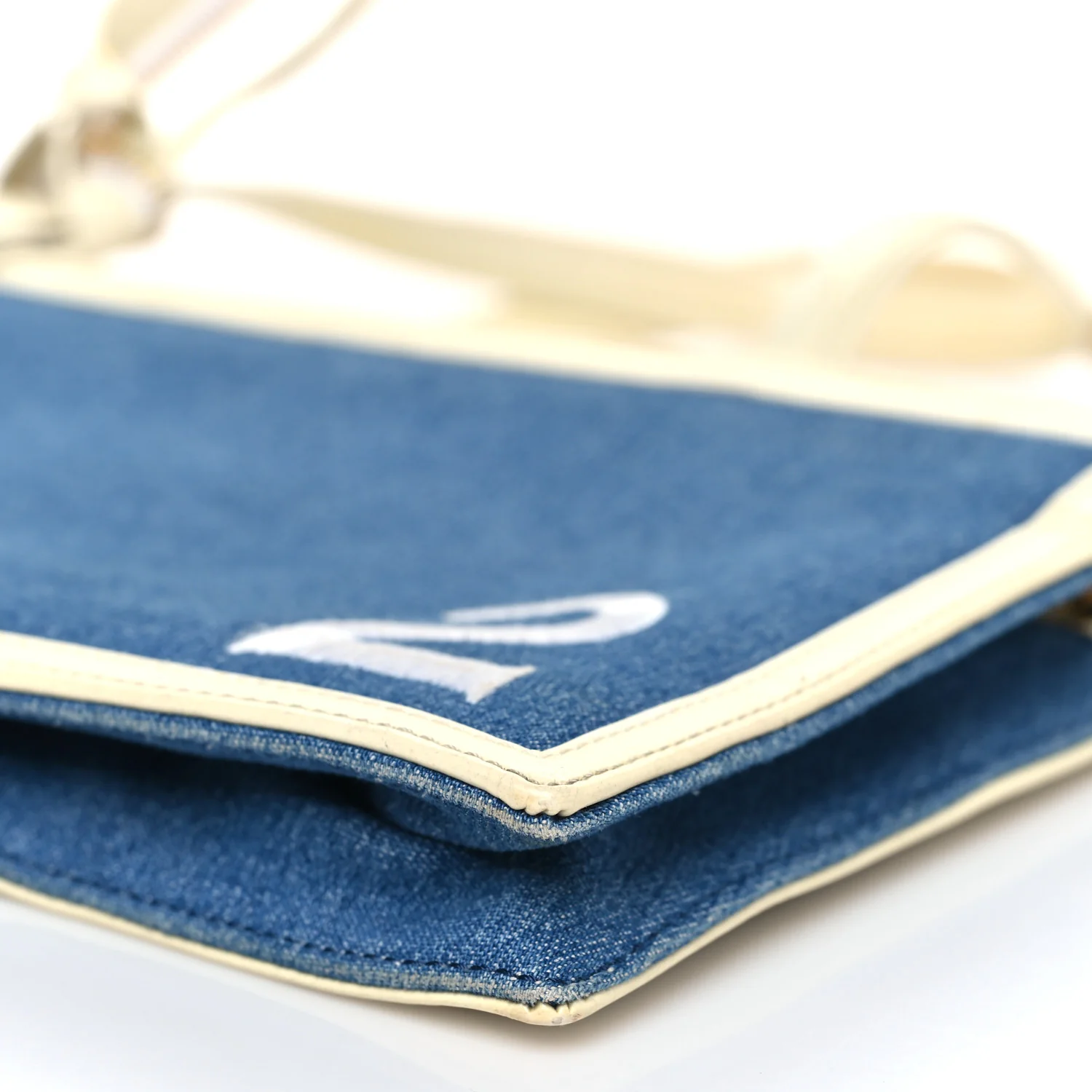 Denim Patent Diorella Rectangular Bag Blue - Image 10