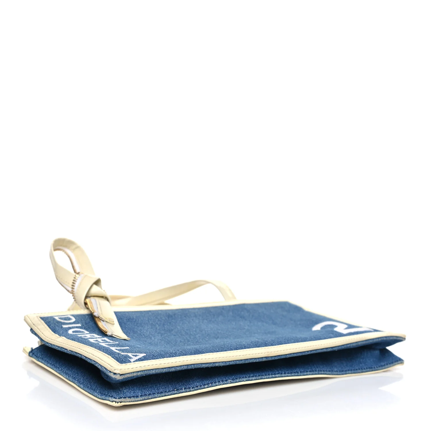 Denim Patent Diorella Rectangular Bag Blue - Image 4