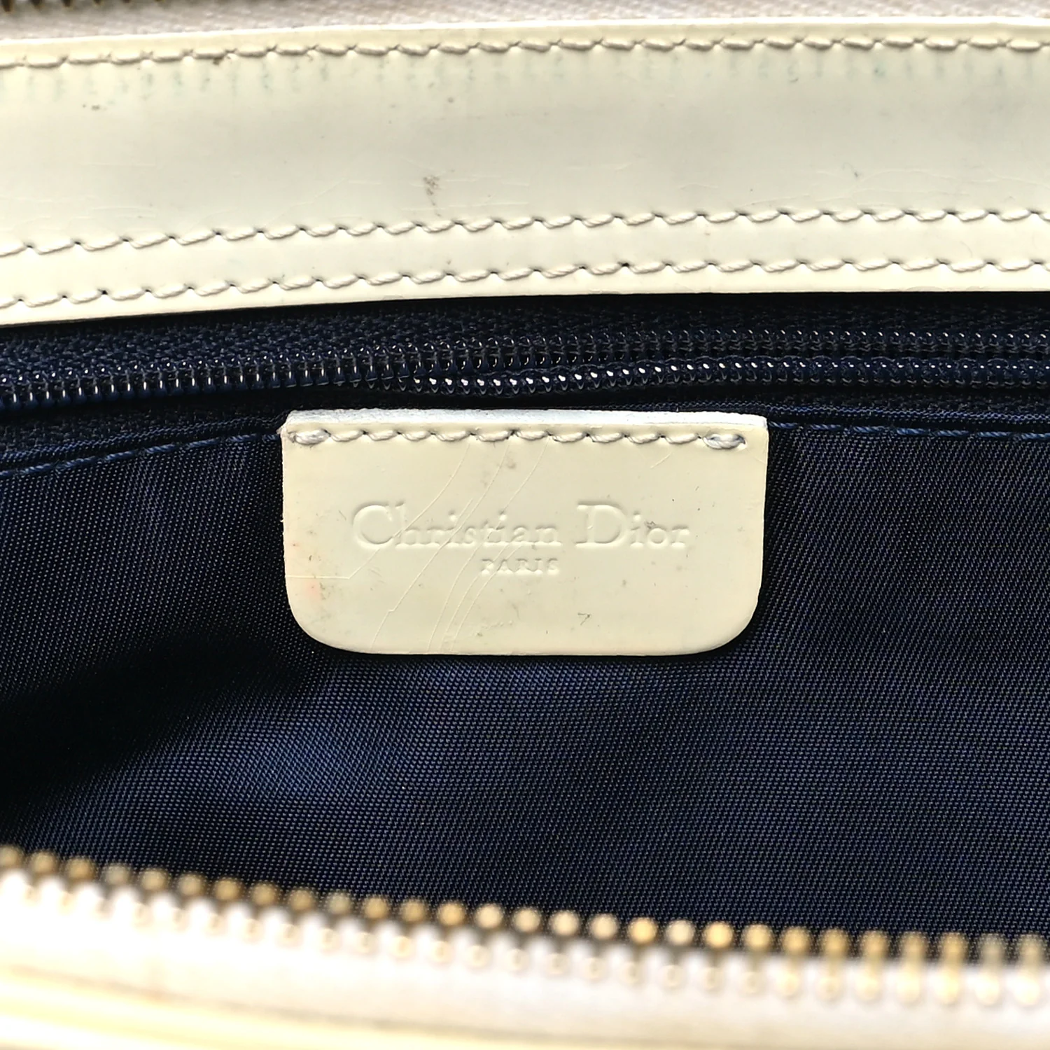 Denim Patent Diorella Rectangular Bag Blue - Image 6