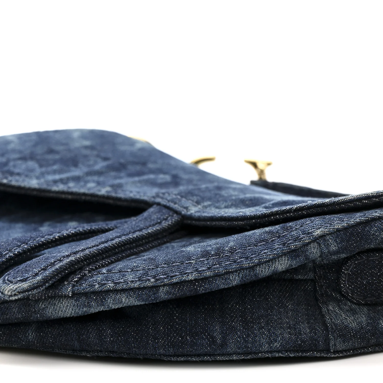 Denim Tie Dye Saddle Bag Blue - Image 10