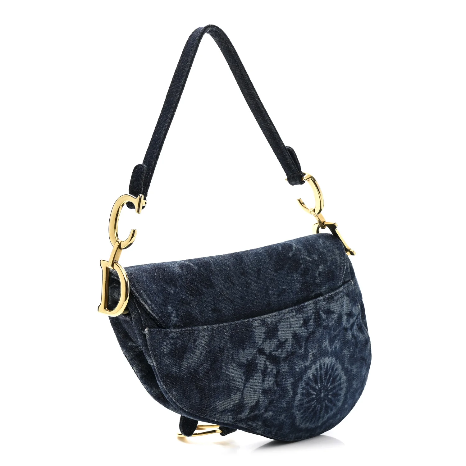 Denim Tie Dye Saddle Bag Blue - Image 3