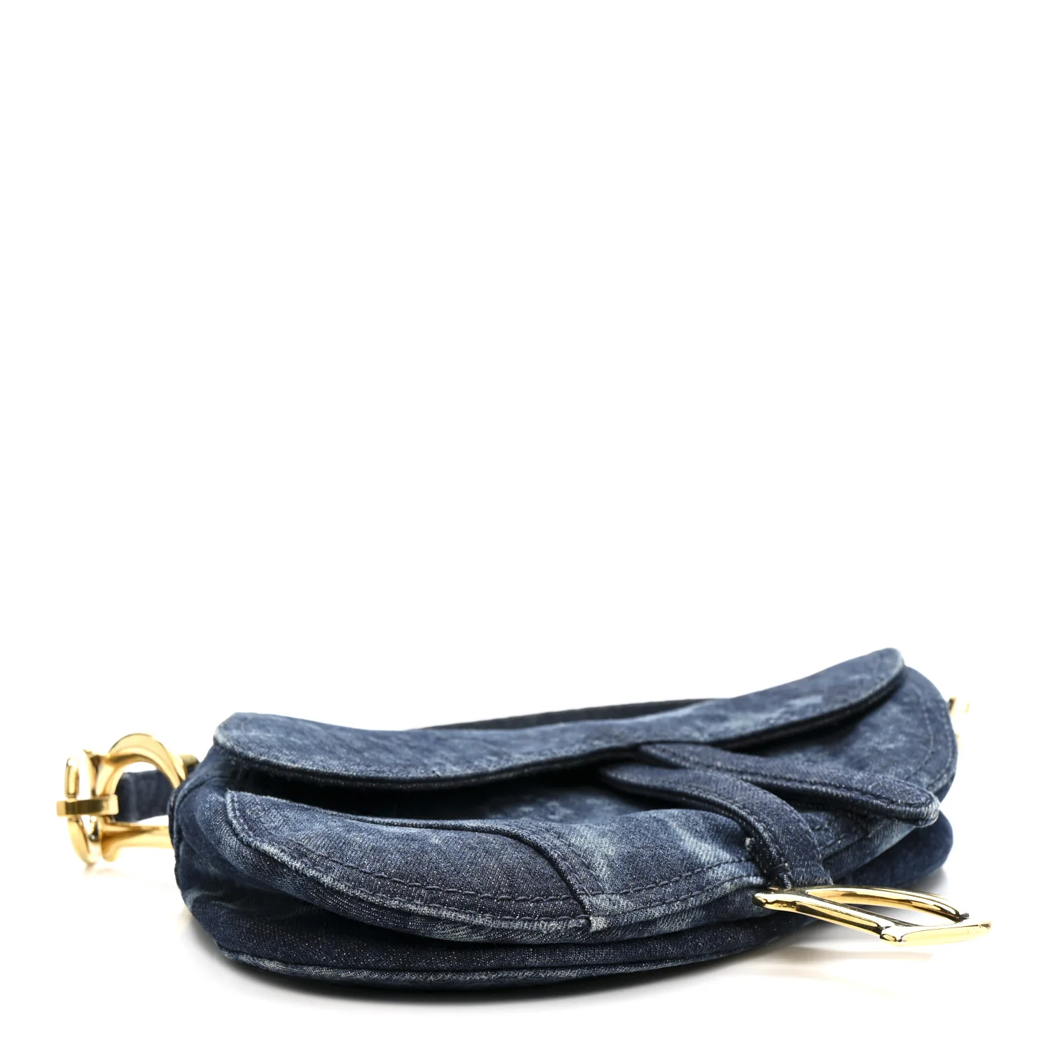 Denim Tie Dye Saddle Bag Blue - Image 4