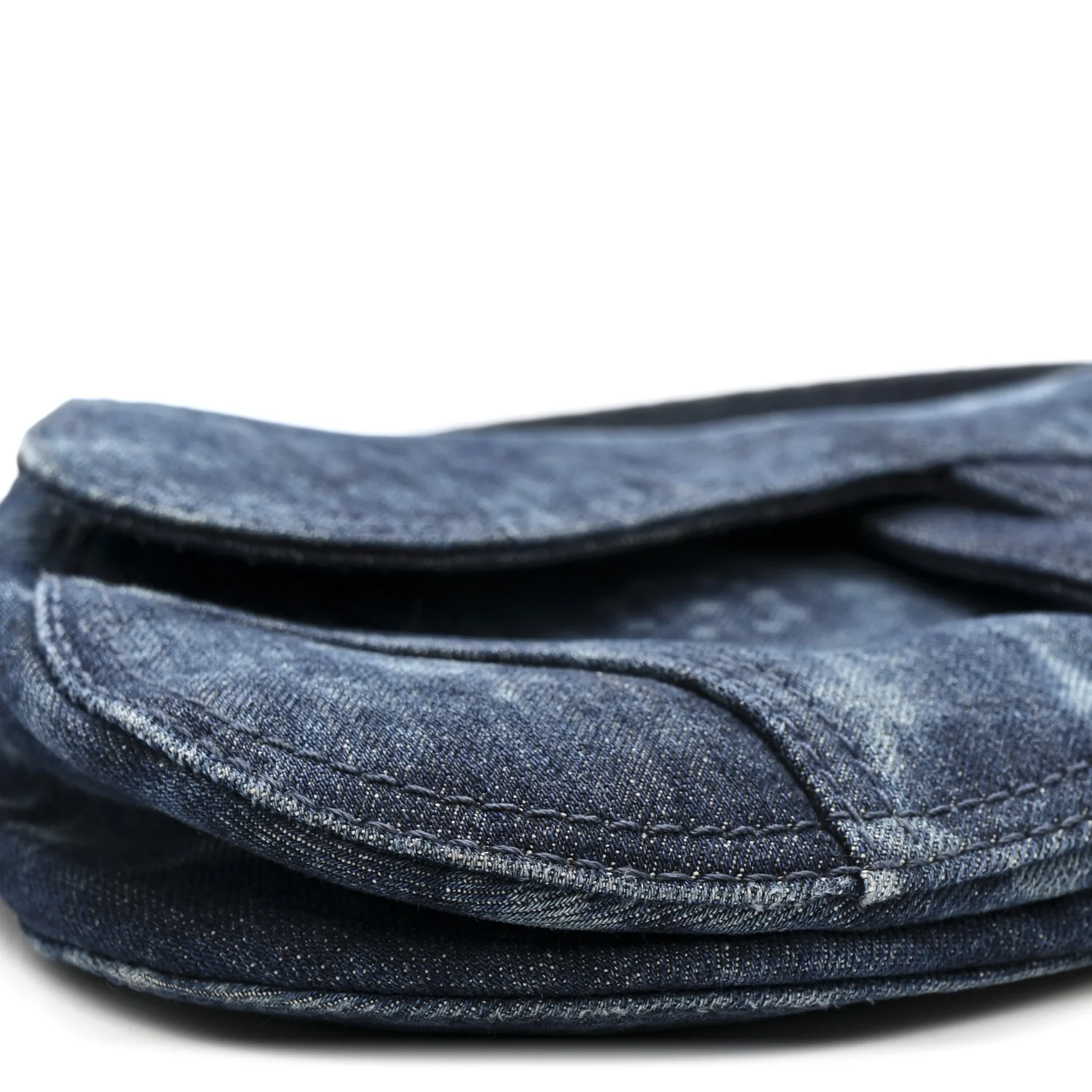 Denim Tie Dye Saddle Bag Blue - Image 9
