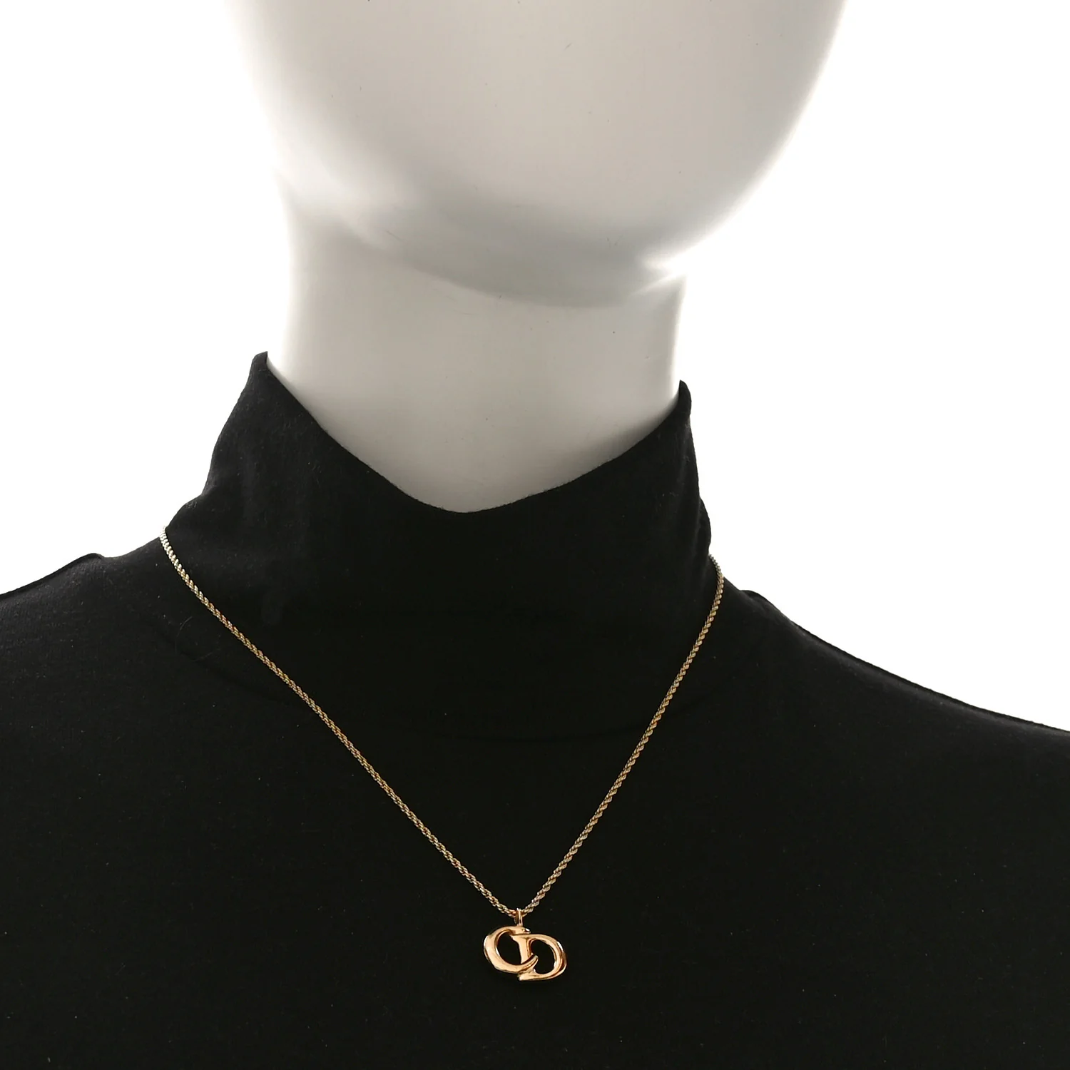DIOR Metal CD Logo Pendant Necklace Gold - Image 2