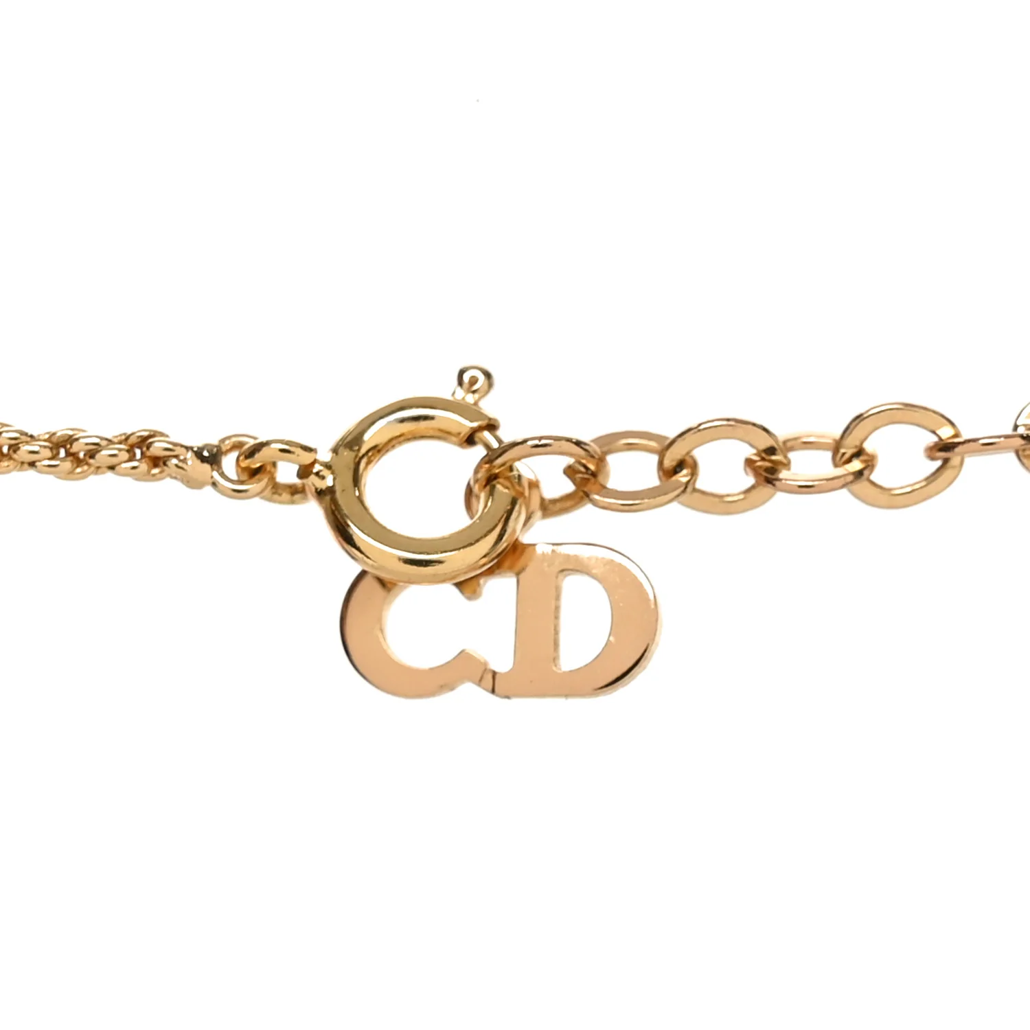 DIOR Metal CD Logo Pendant Necklace Gold - Image 4