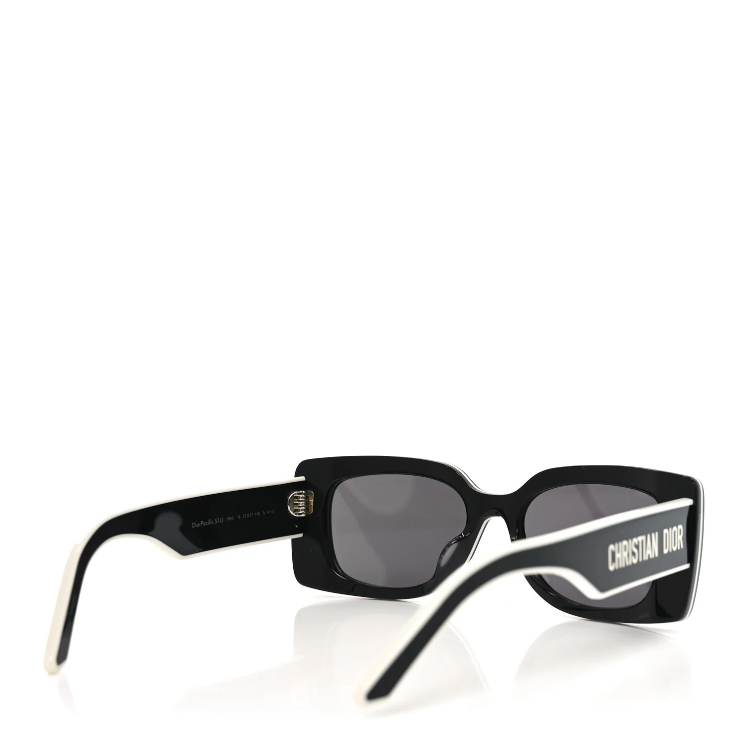 Diorpacific S1U Square Sunglasses Black White - Image 4