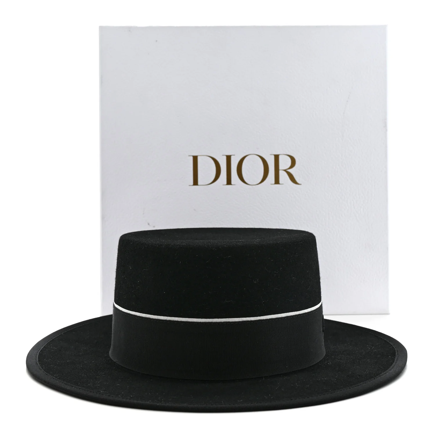 Felt Diorodeo Large Brim Hat 58 Black - Image 10