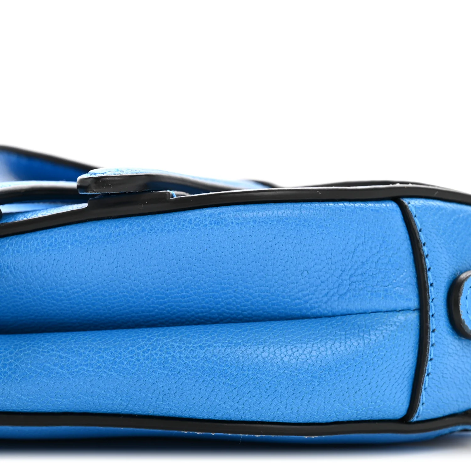 Goatskin Micro Saddle Bag With Strap Blue - Image 10