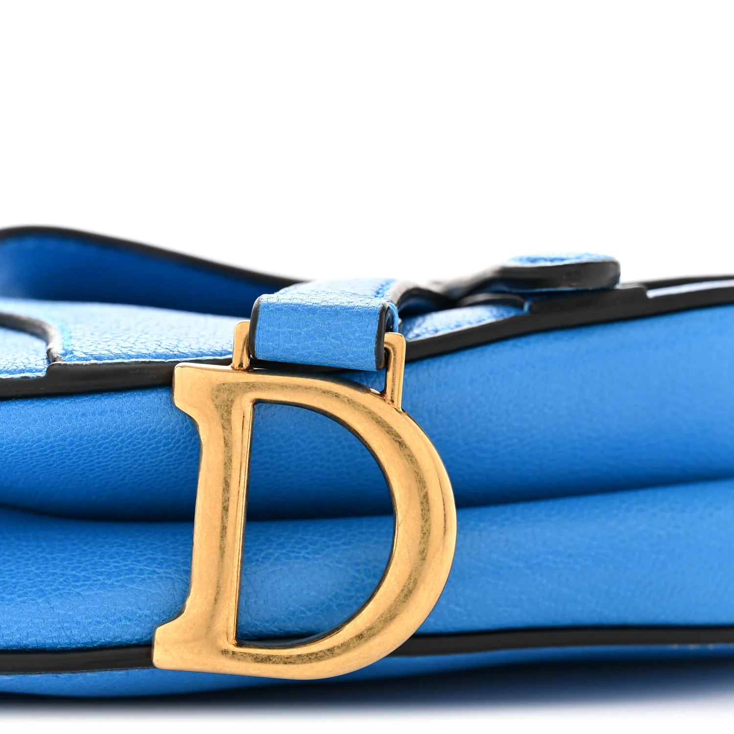 Goatskin Micro Saddle Bag With Strap Blue - Image 11
