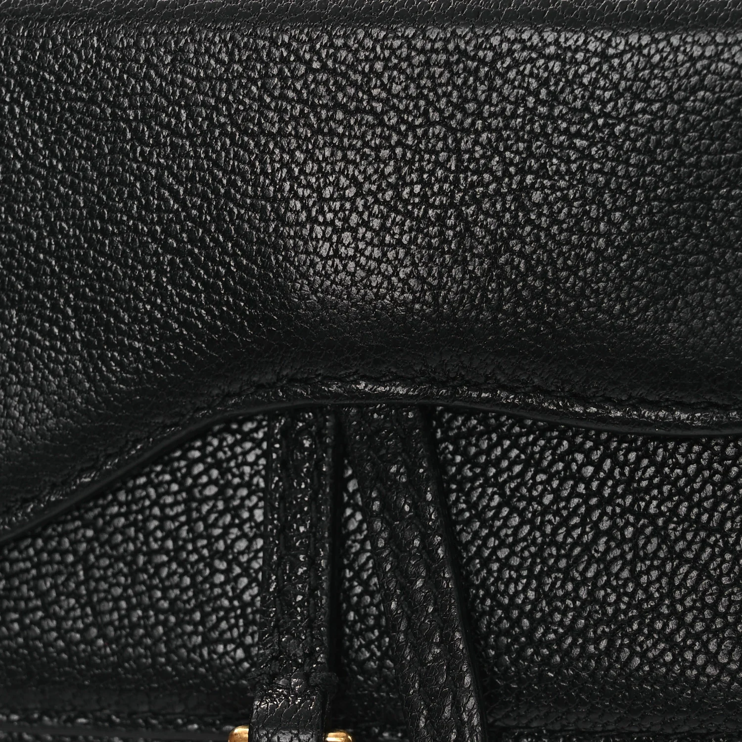 Goatskin Mini Saddle Shoulder Strap Pouch Black - Image 8
