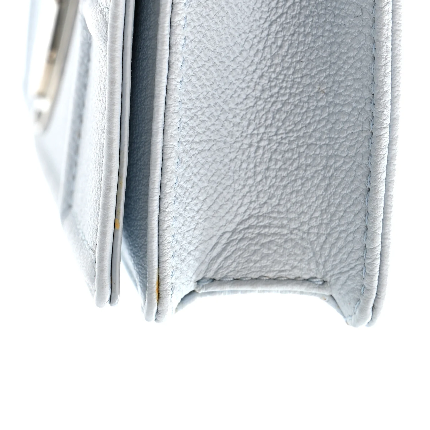 Grained Calfskin Diorama Wallet on Chain Pouch Light Blue - Image 15