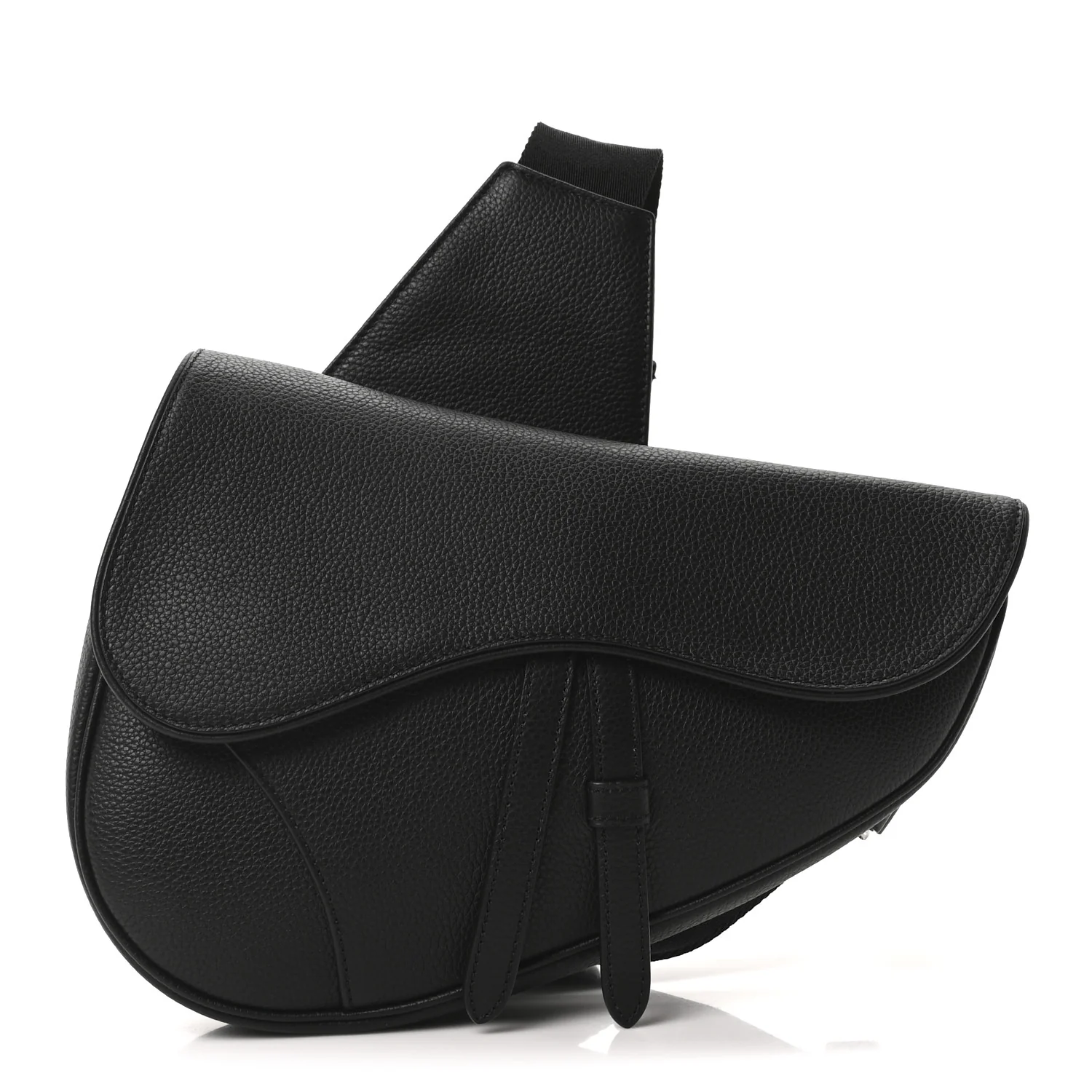 Grained Calfskin Kim Jones Saddle Bag Black