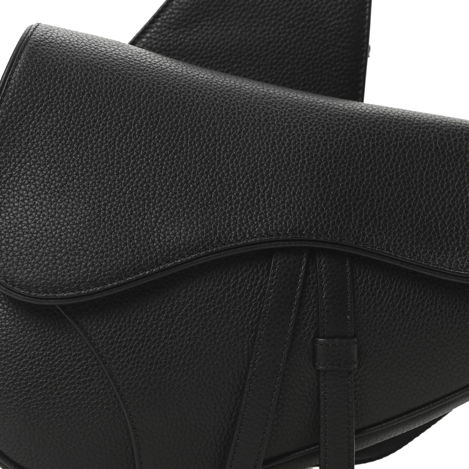 Grained Calfskin Kim Jones Saddle Bag Black - Image 7