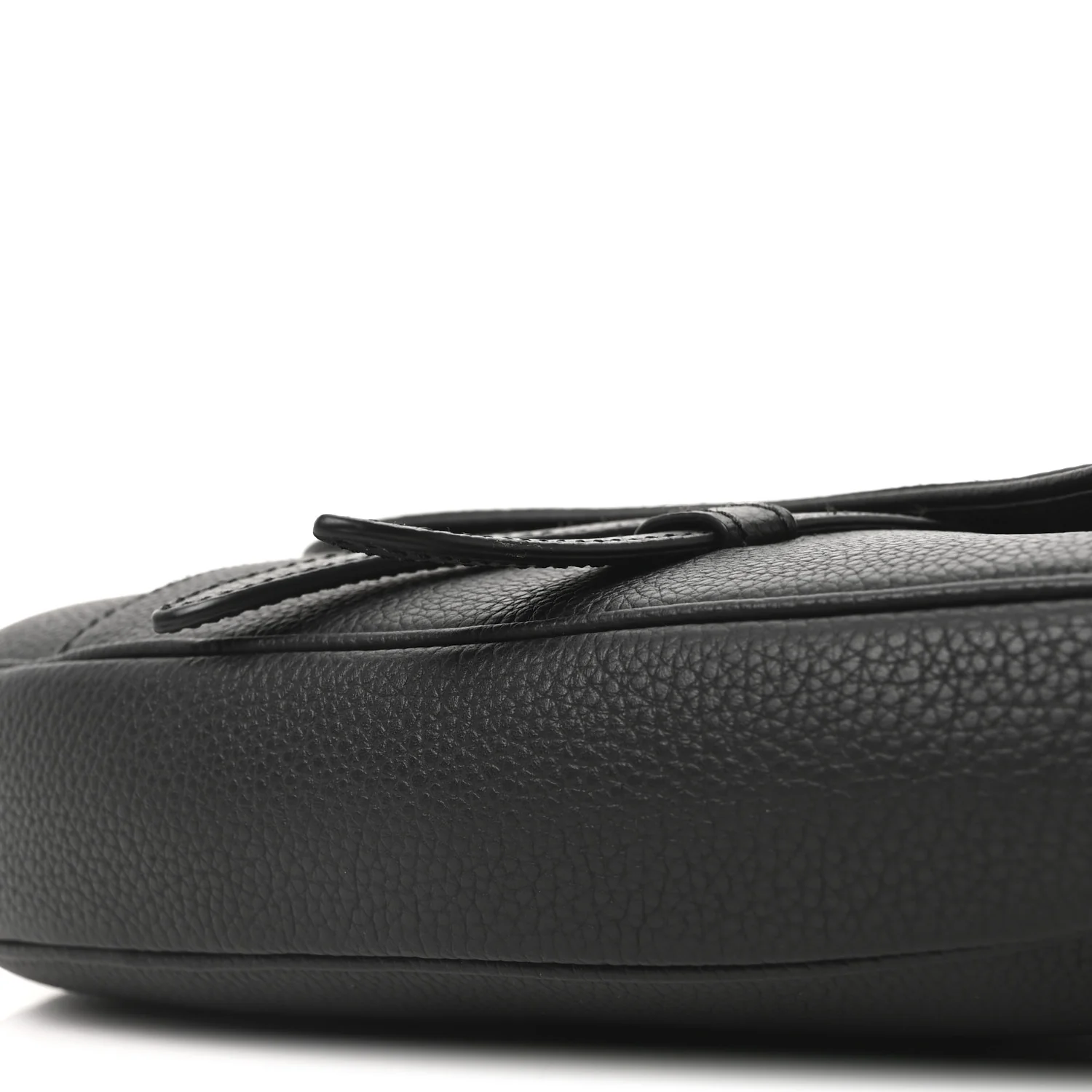 Grained Calfskin Kim Jones Saddle Bag Black - Image 9