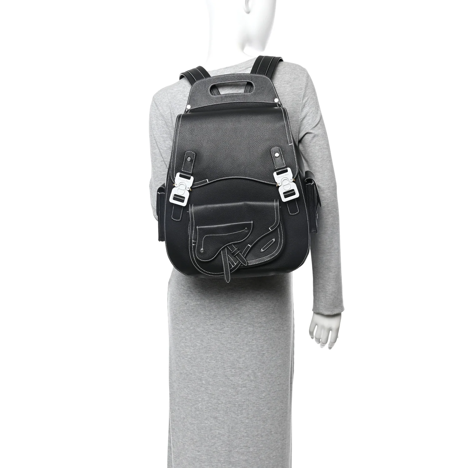 Grained Calfskin Maxi Gallop Backpack Black - Image 2