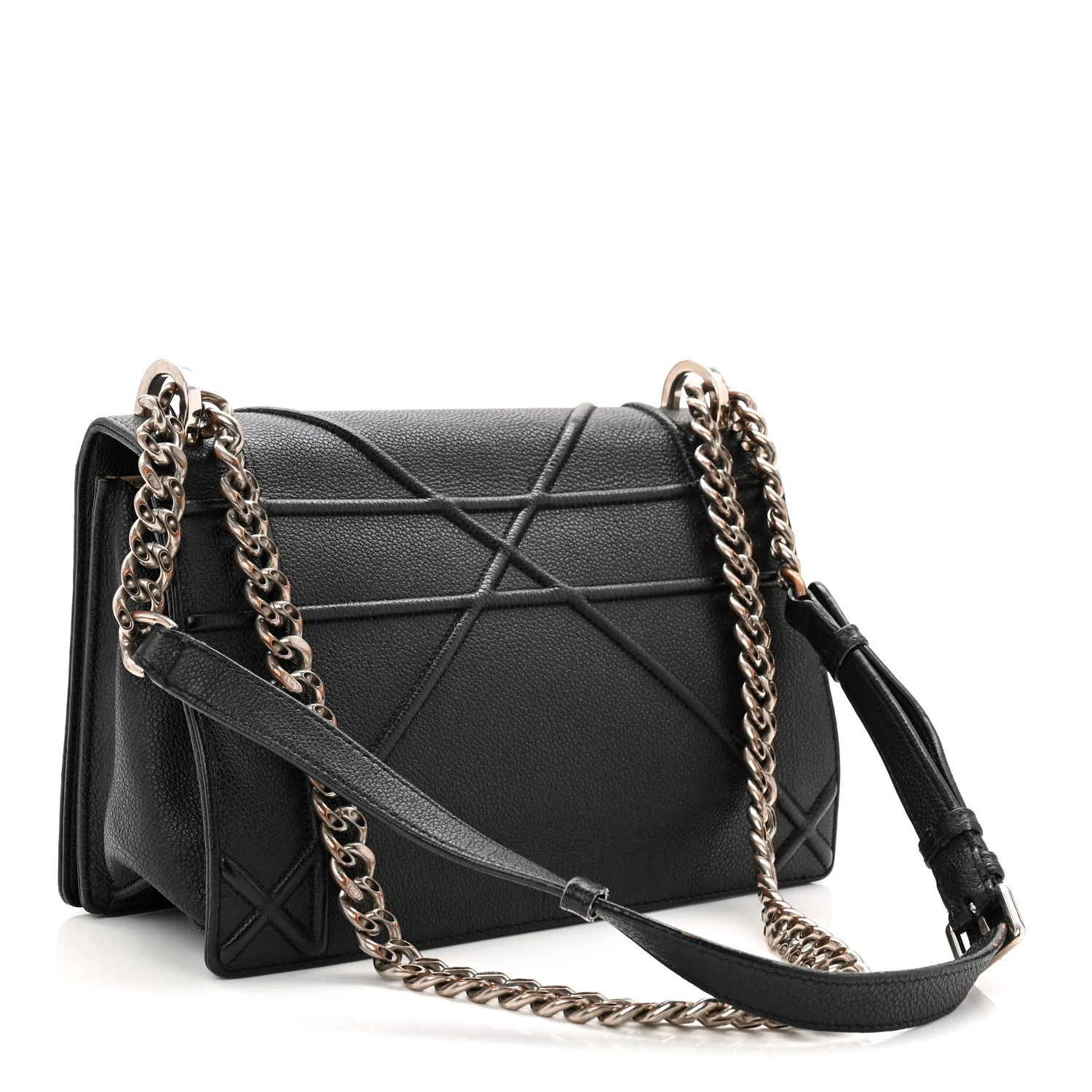 Grained Calfskin Medium Diorama Flap Bag Black - Image 3