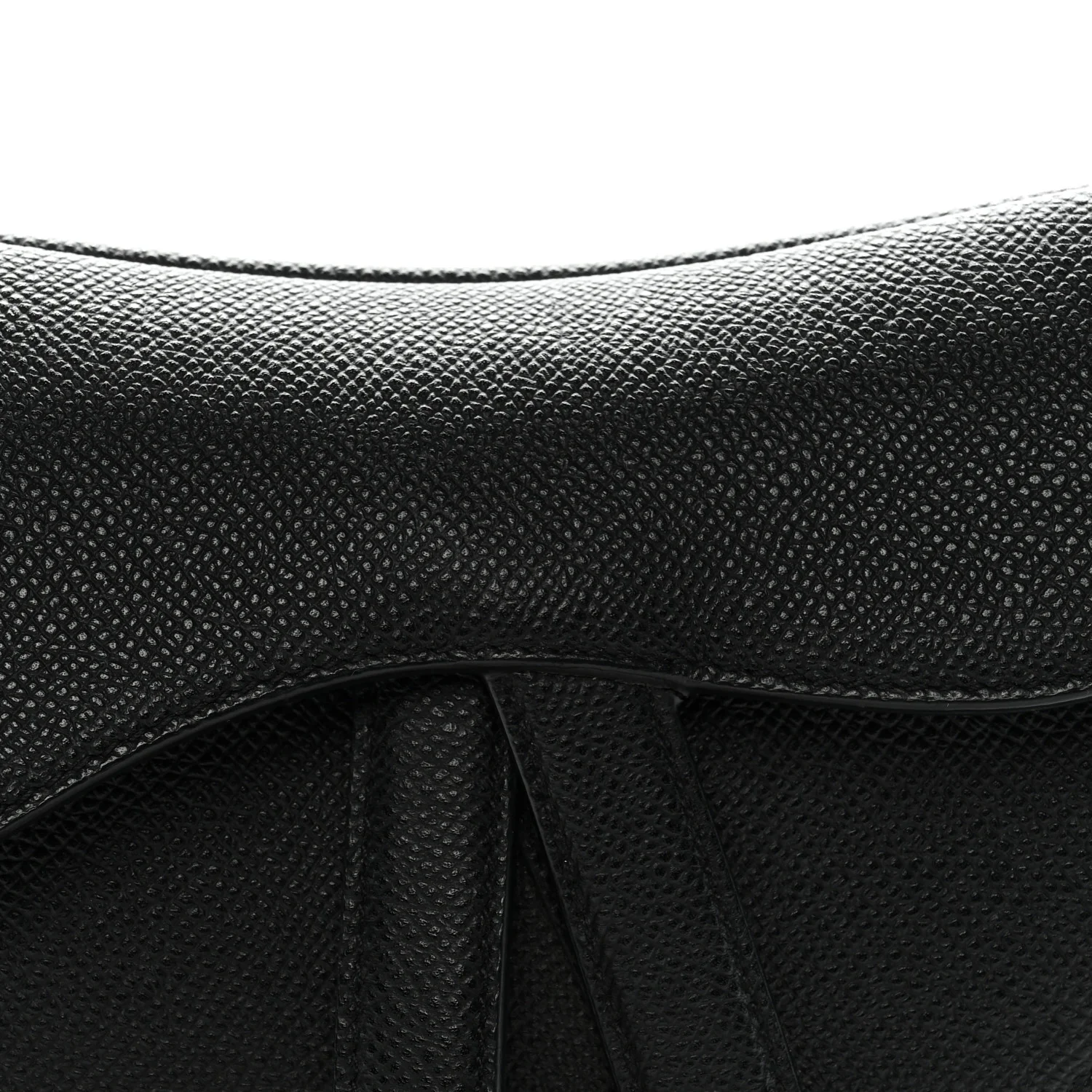 Grained Calfskin Mini Saddle Bag Black - Image 8