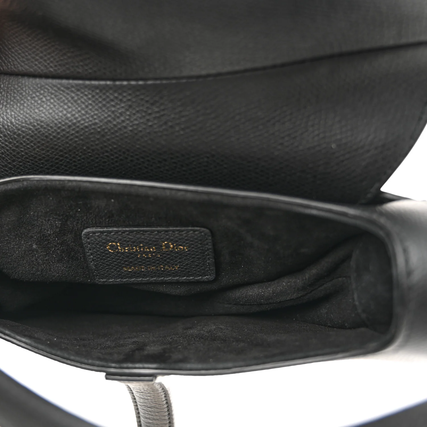 Grained Calfskin Mini Saddle Bag Black - Image 5