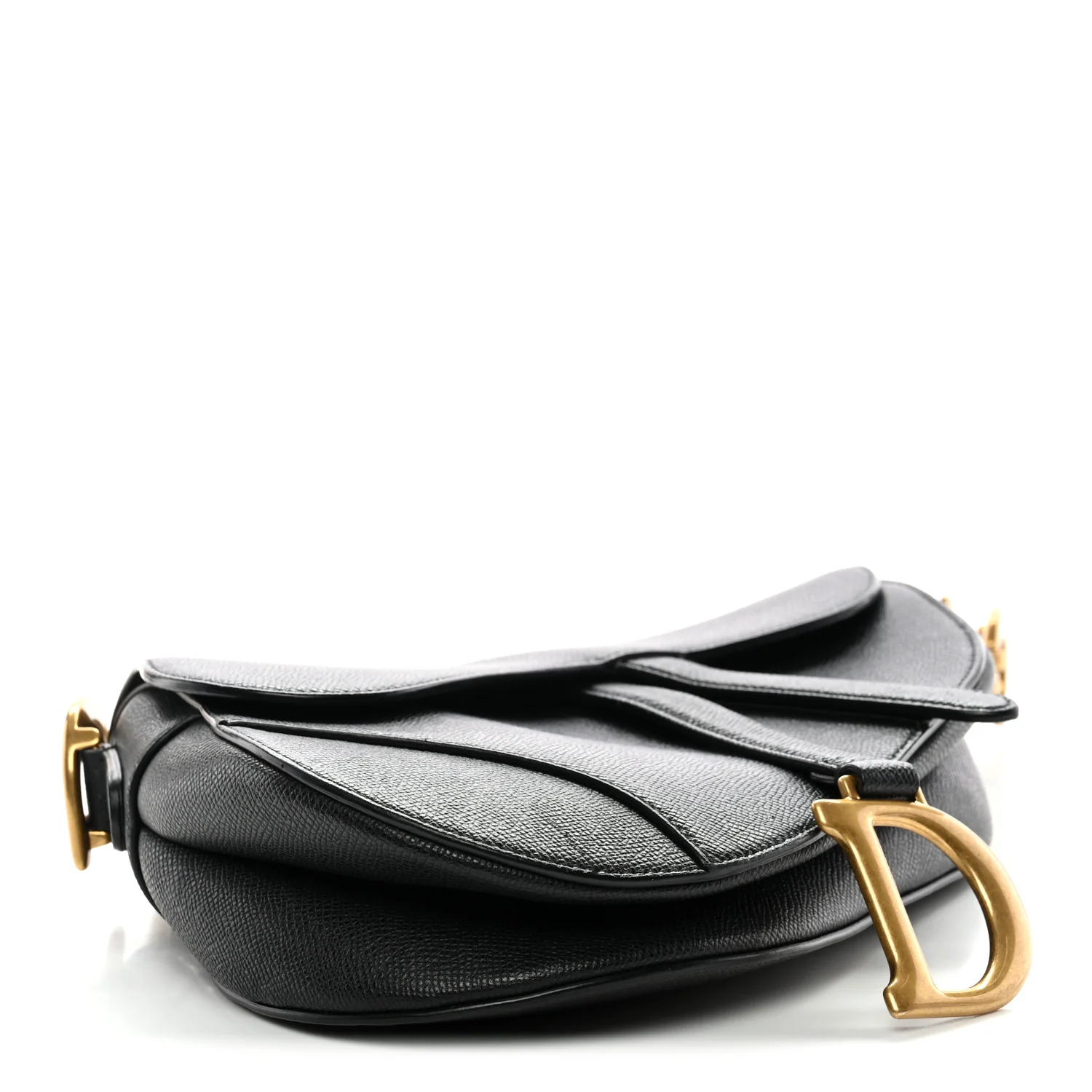 Grained Calfskin Saddle Bag Black - Image 4