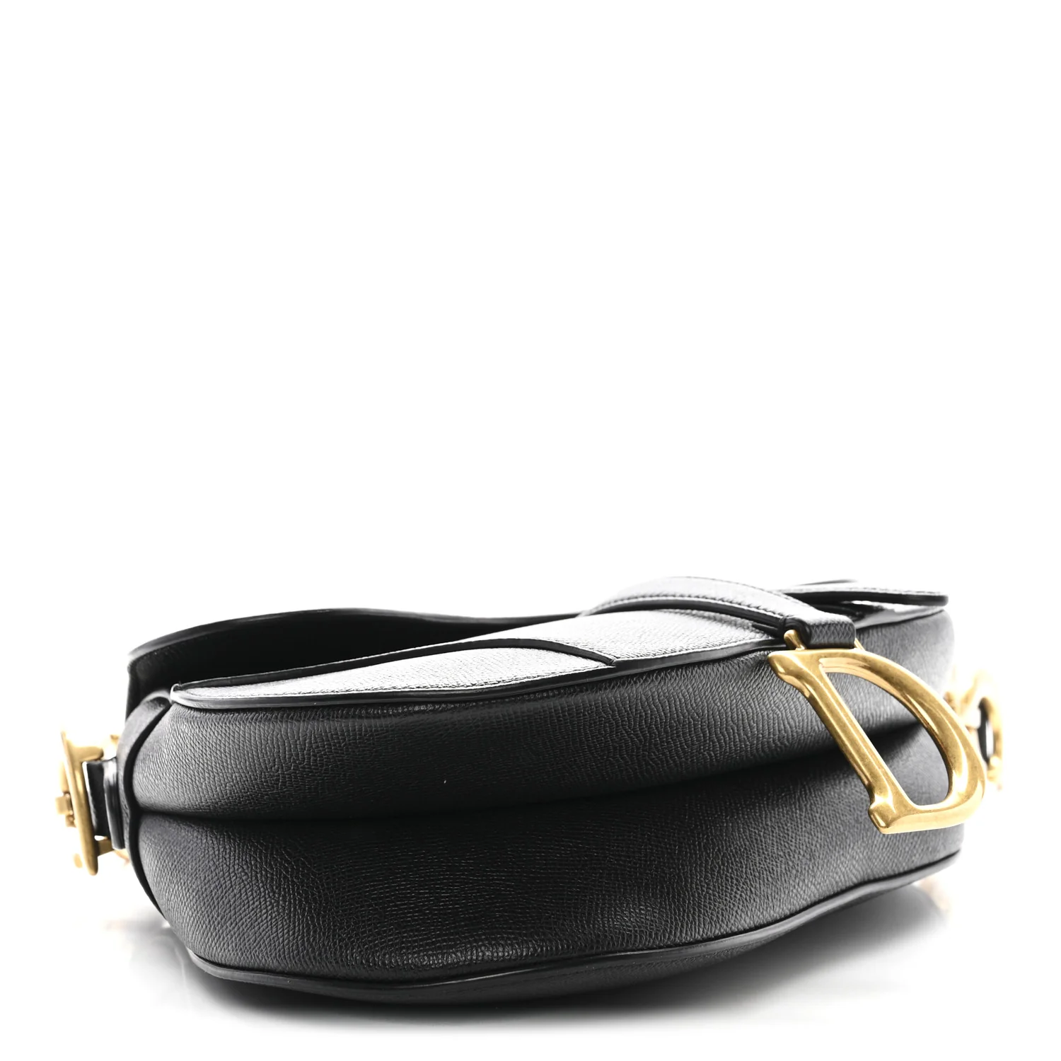 Grained Calfskin Saddle Bag Black - Image 4