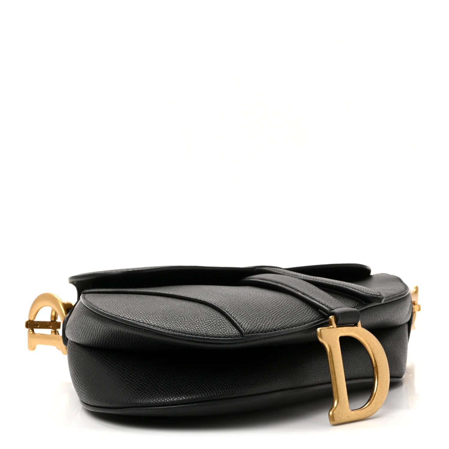 Grained Calfskin Saddle Bag Black - Image 4