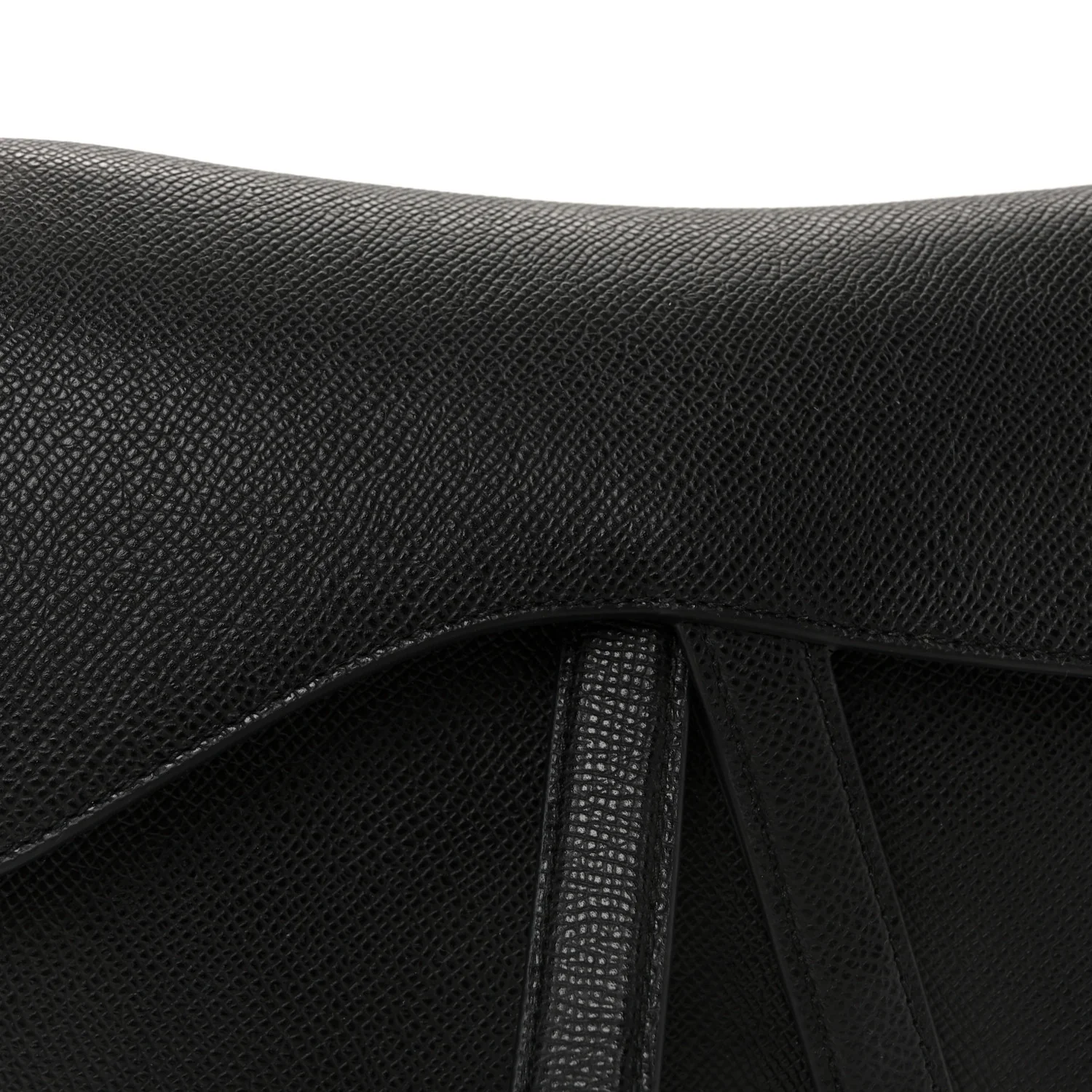 Grained Calfskin Saddle Bag Black - Image 8