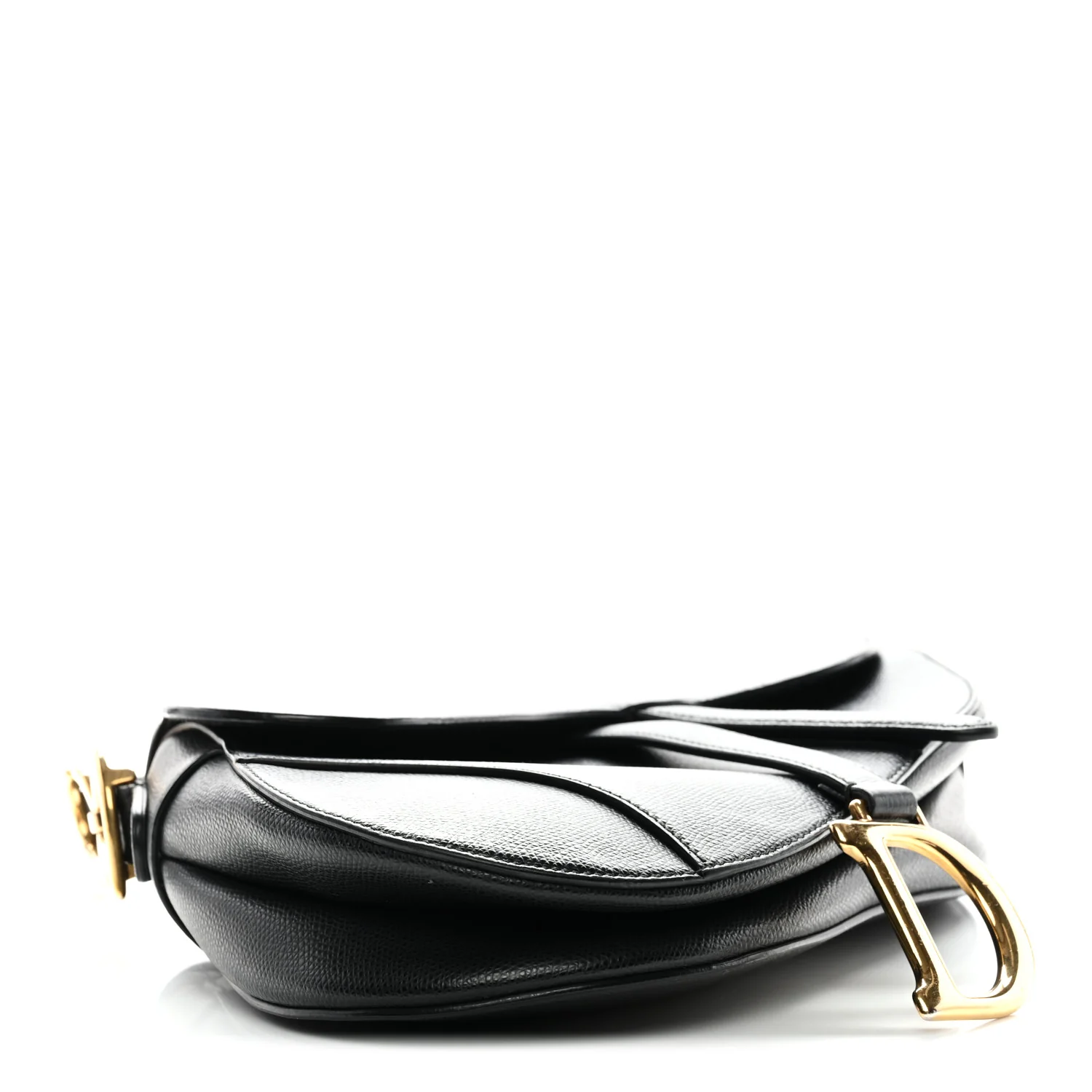 Grained Calfskin Saddle Bag Black - Image 4