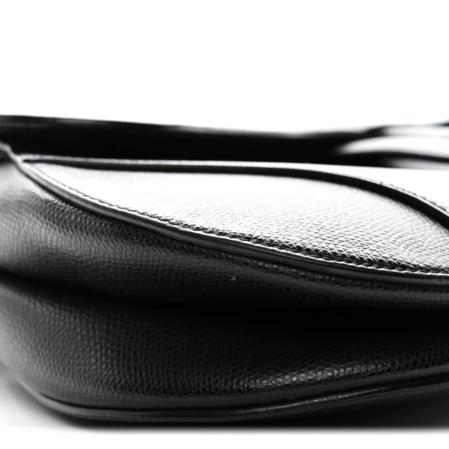 Grained Calfskin Saddle Bag Black - Image 9