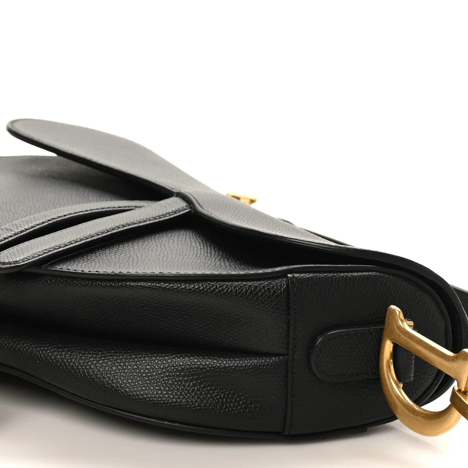 Grained Calfskin Saddle Bag Black - Image 10