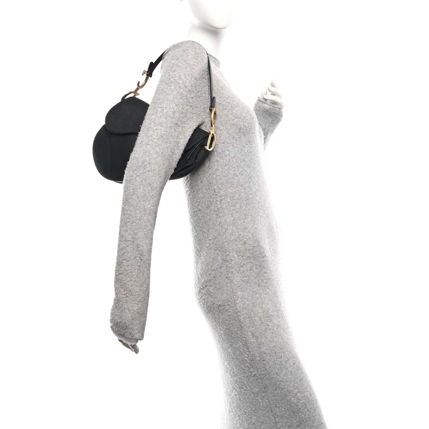 Grained Calfskin Saddle Bag Black - Image 2