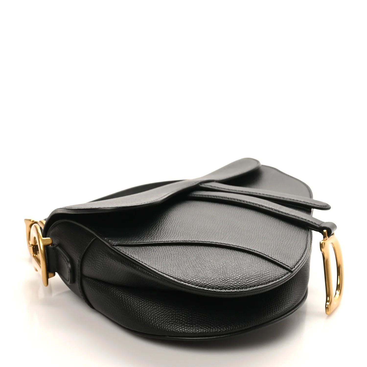 Grained Calfskin Saddle Bag Black - Image 4