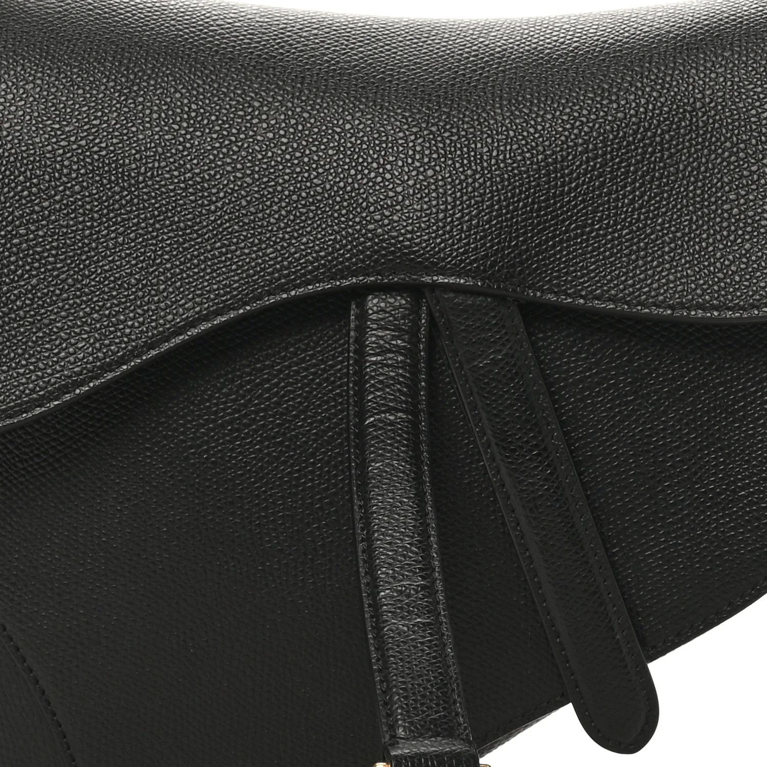 Grained Calfskin Saddle Bag Black - Image 8
