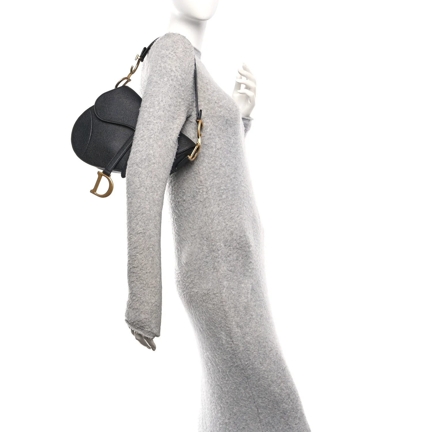 Grained Calfskin Saddle Bag Black - Image 2