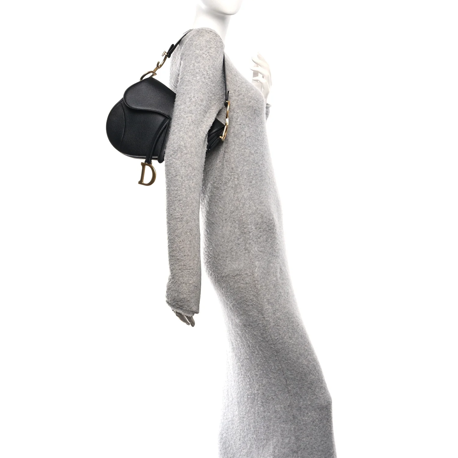 Grained Calfskin Saddle Bag Black - Image 2