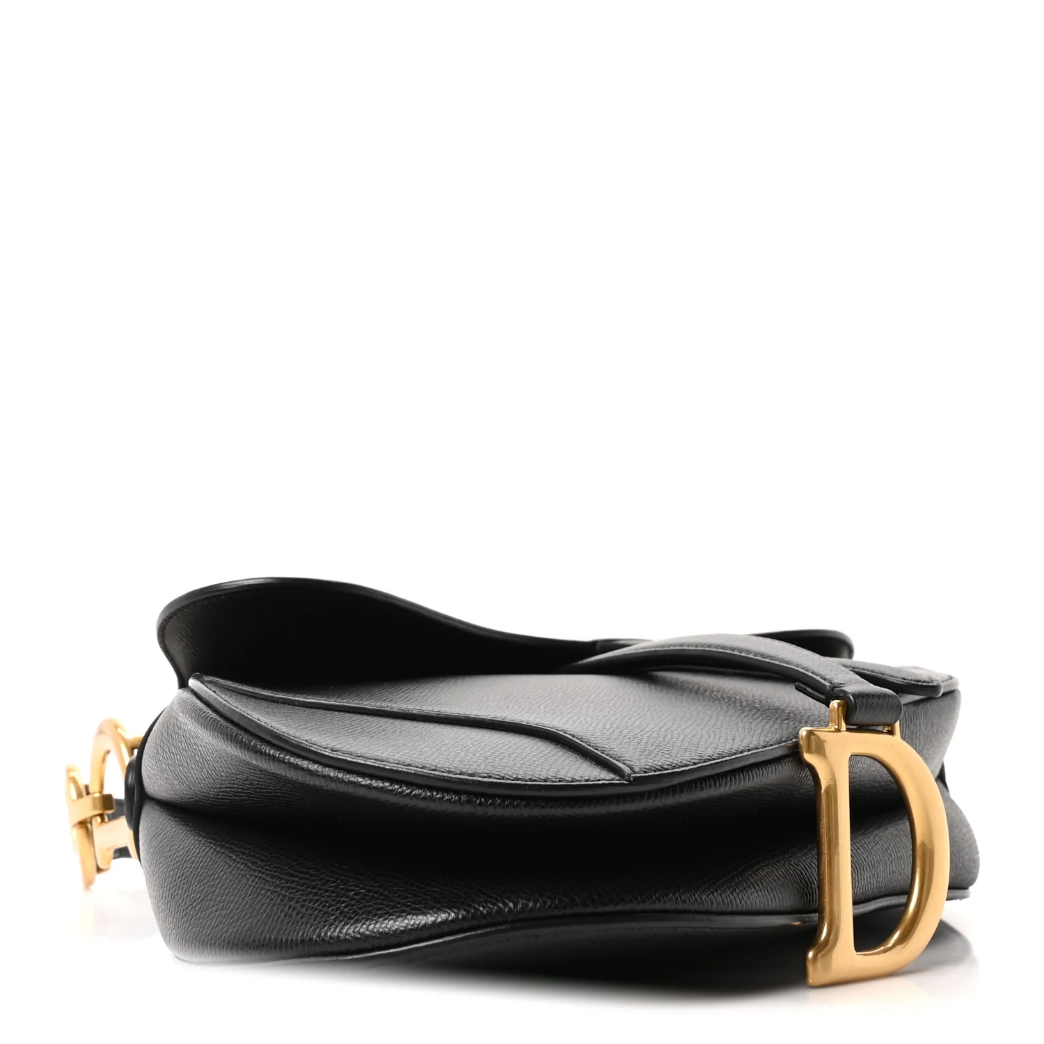 Grained Calfskin Saddle Bag Black - Image 4