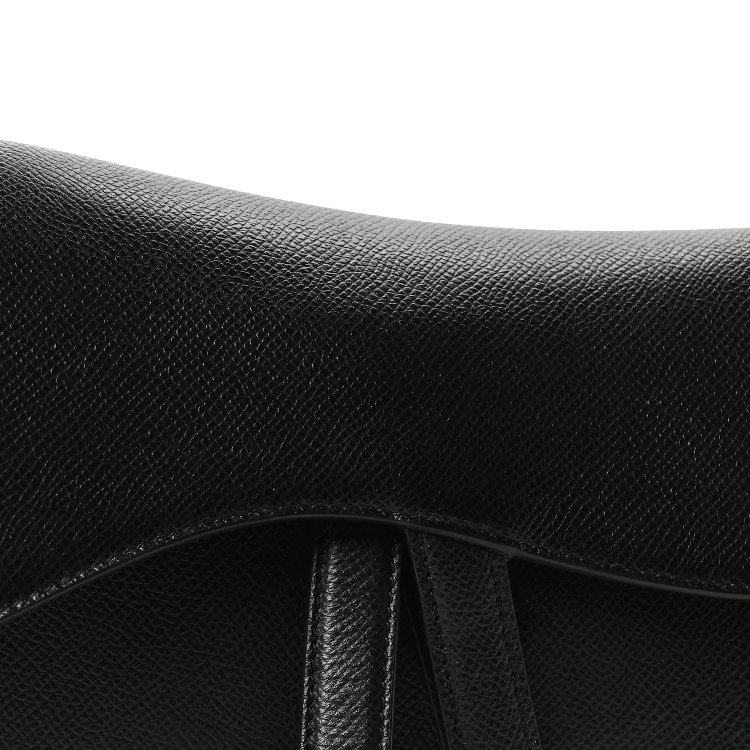 Grained Calfskin Saddle Bag Black - Image 8