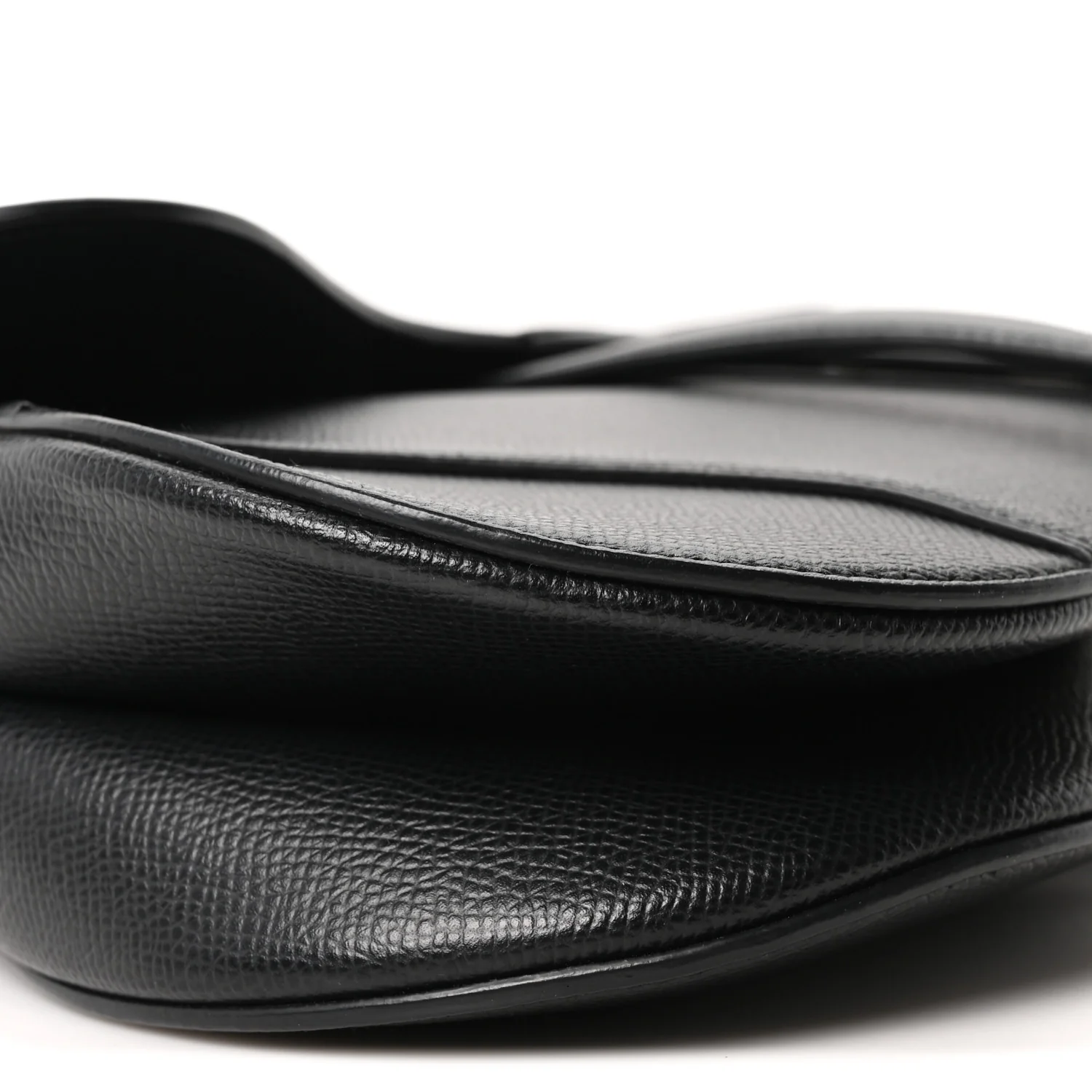 Grained Calfskin Saddle Bag Black - Image 9