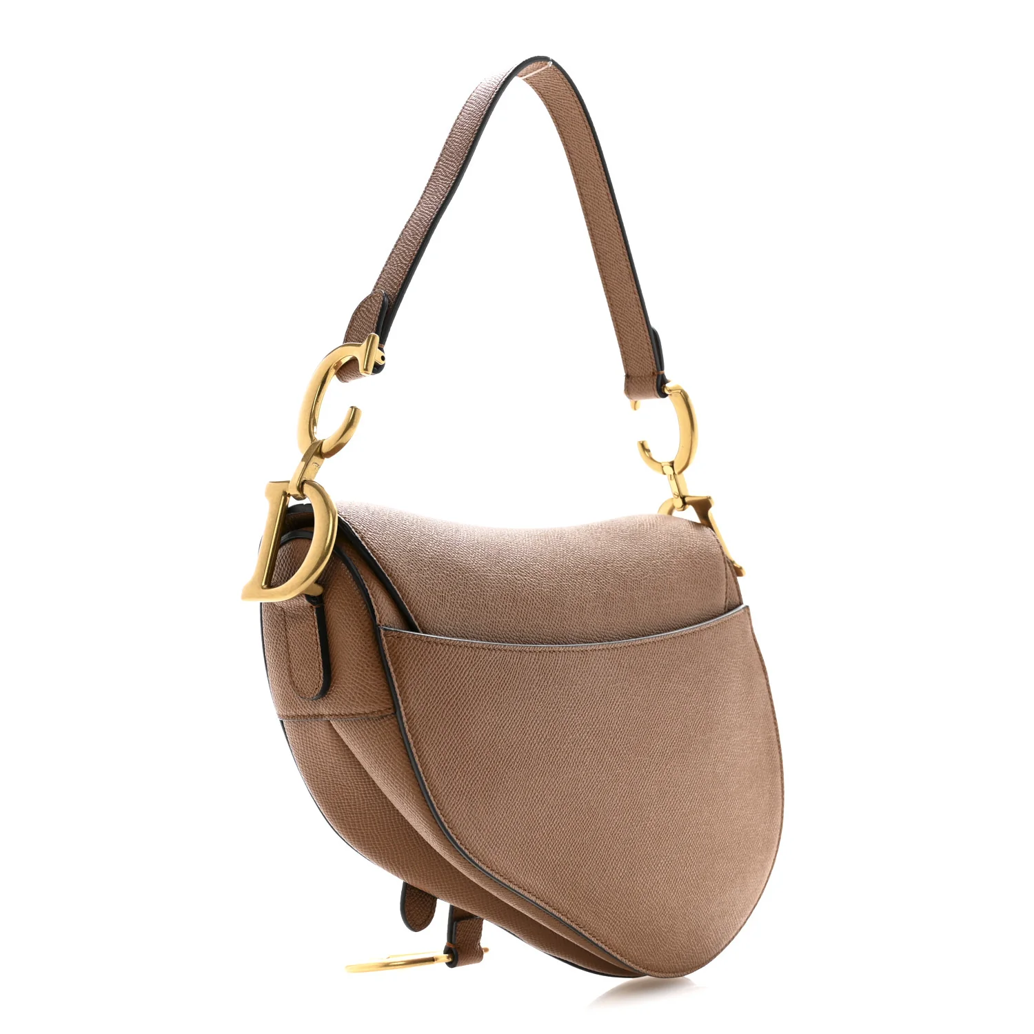 Grained Calfskin Saddle Bag Golden Saddle - Image 3