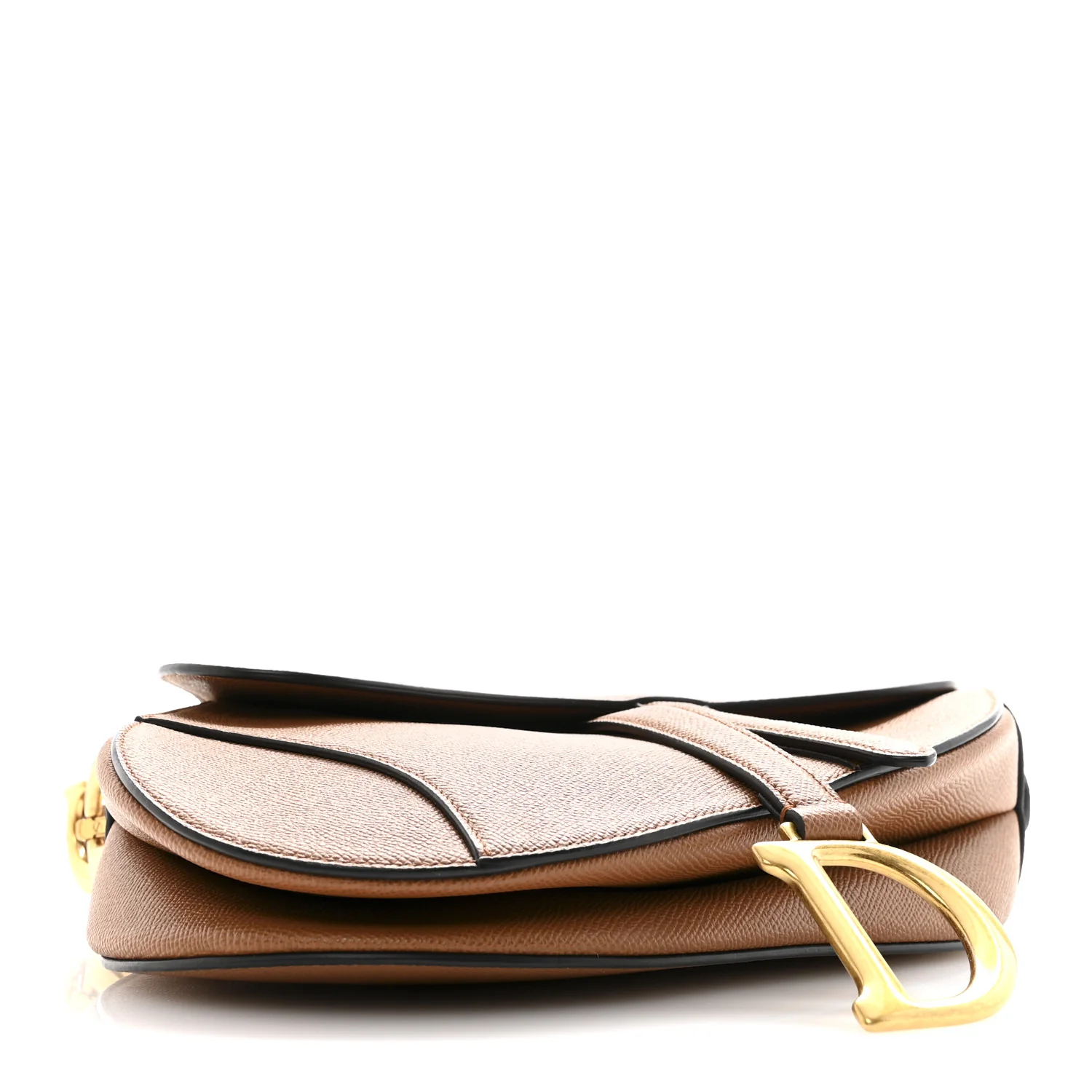 Grained Calfskin Saddle Bag Golden Saddle - Image 4