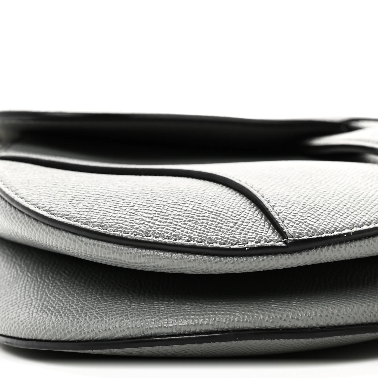 Grained Calfskin Saddle Bag Grey Stone - Image 9