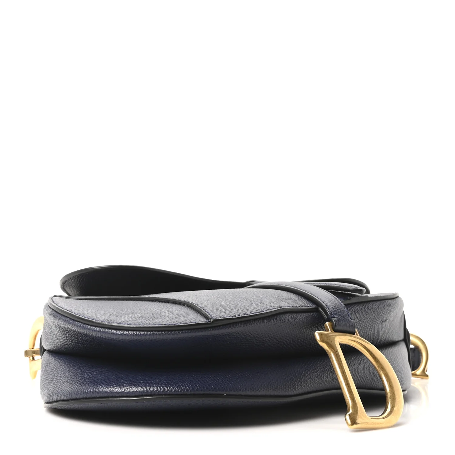 Grained Calfskin Saddle Bag Navy - Image 4