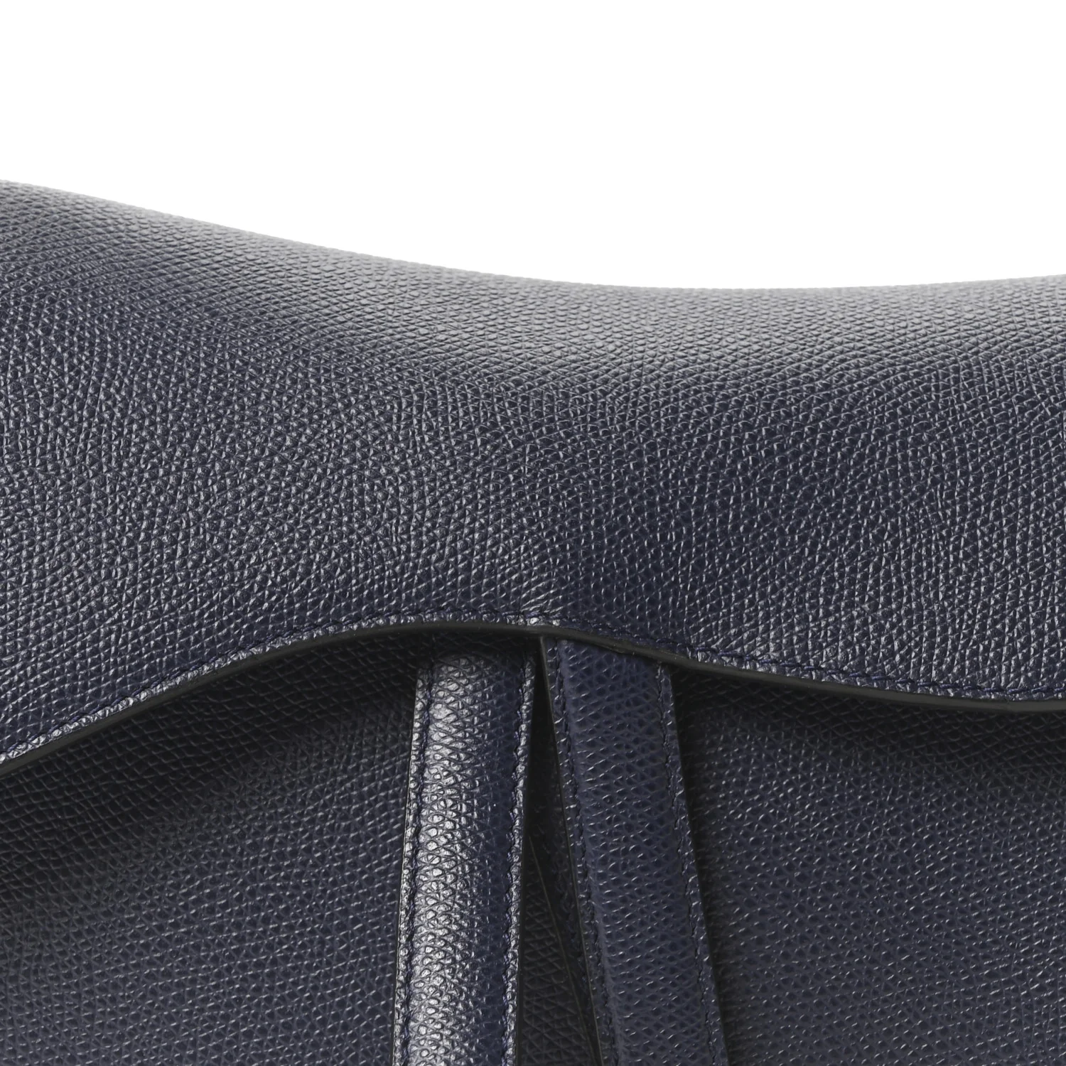 Grained Calfskin Saddle Bag Navy - Image 8