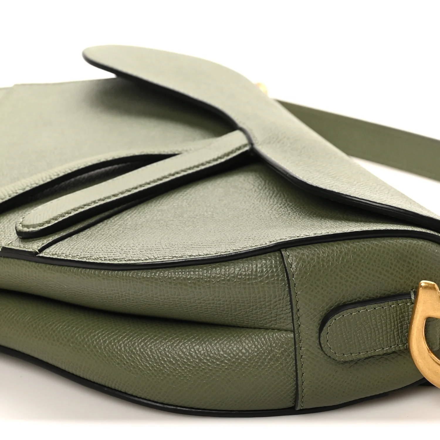 Grained Calfskin Saddle Bag Sage - Image 10