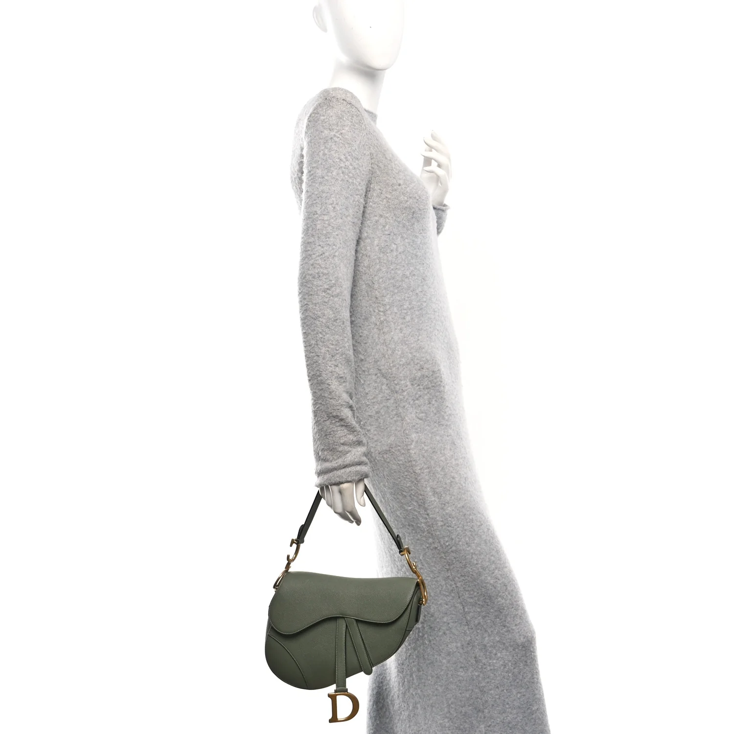 Grained Calfskin Saddle Bag Sage - Image 2