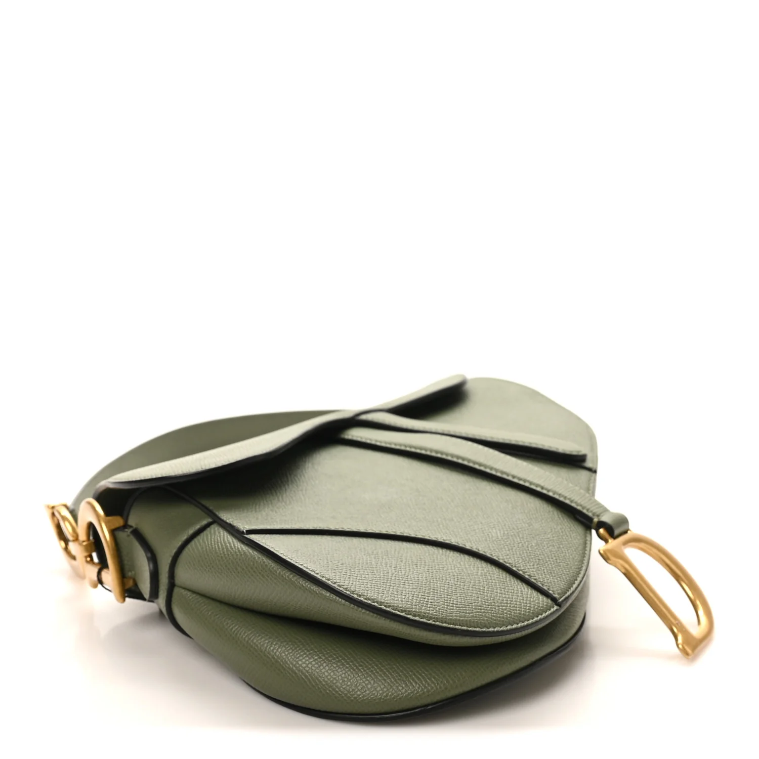 Grained Calfskin Saddle Bag Sage - Image 4
