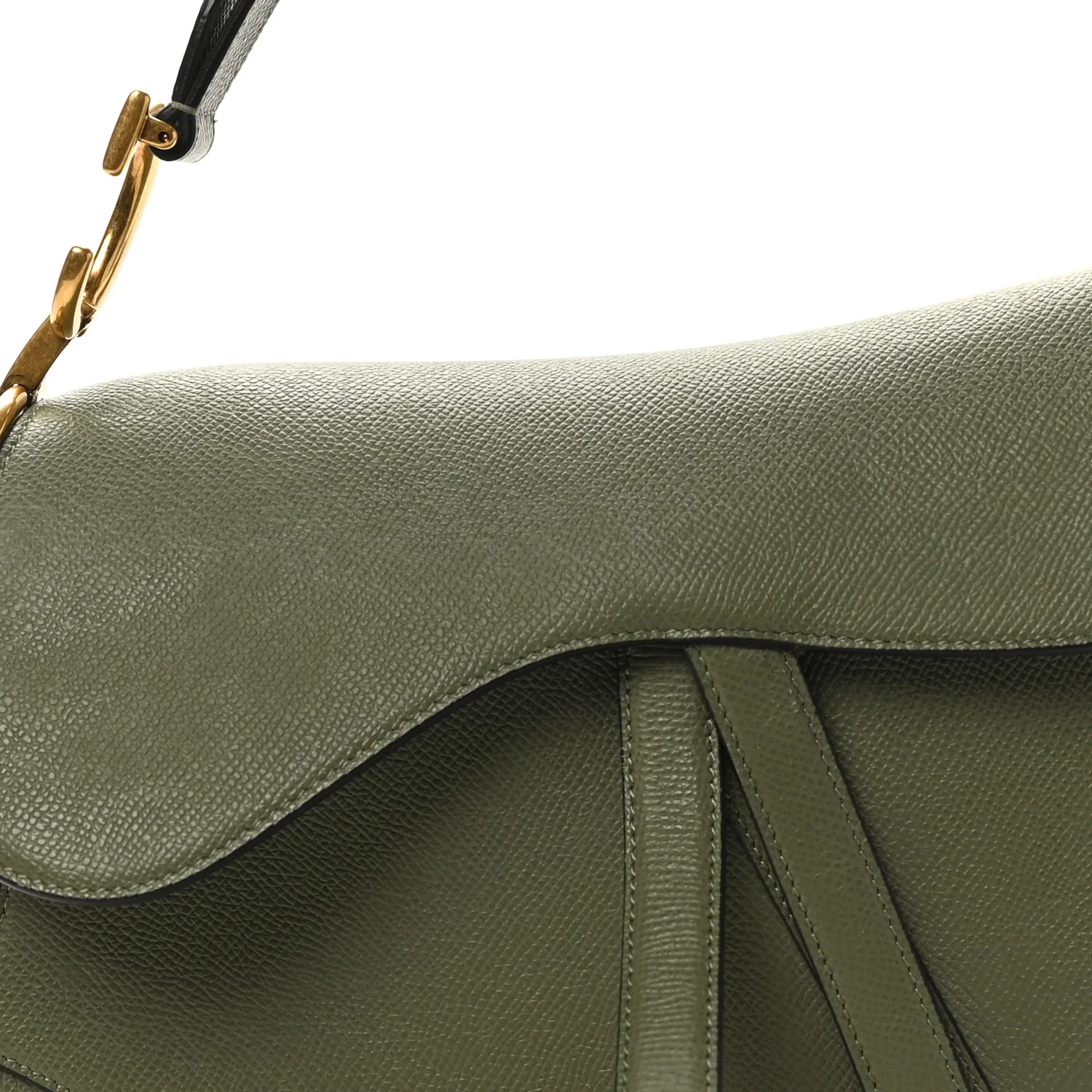 Grained Calfskin Saddle Bag Sage - Image 8